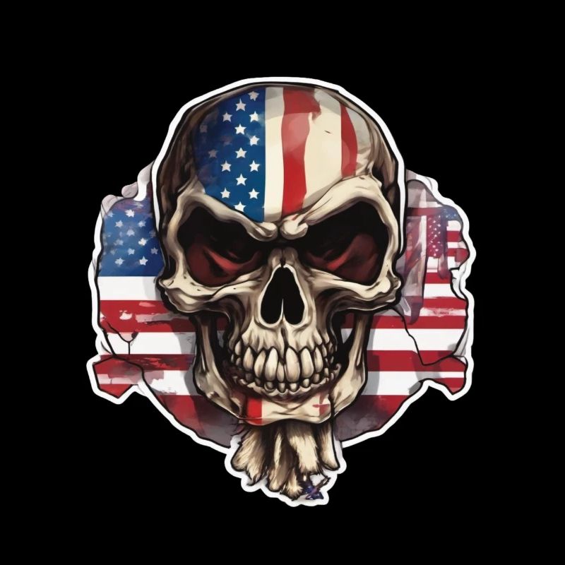 Crânes Crâne Amérique Drapeau Skull Bone