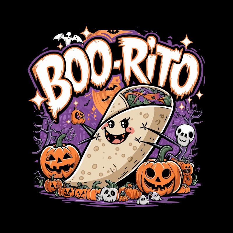 Boo-Rito Halloween Burrito Cute Ghost Pumpkin