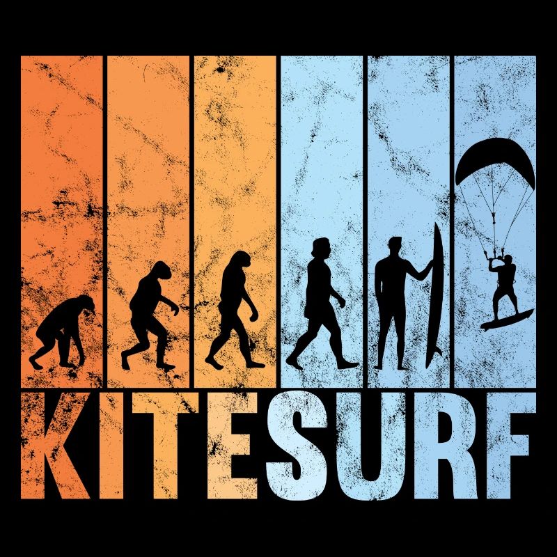 Kitesurfing evolution retro kitesurfer athlet