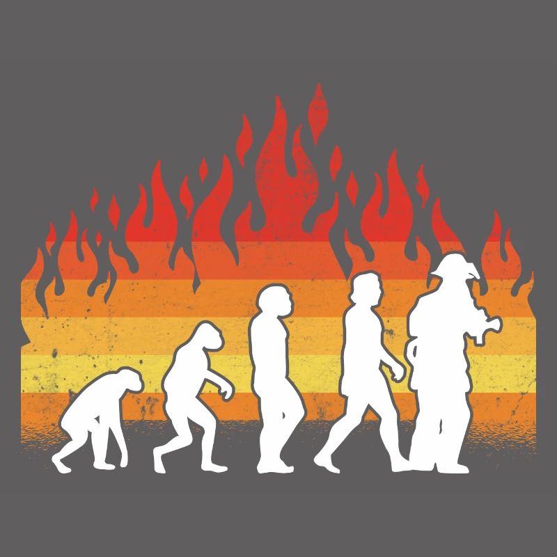 Evolution Firefighter Retro Firefighter Profession