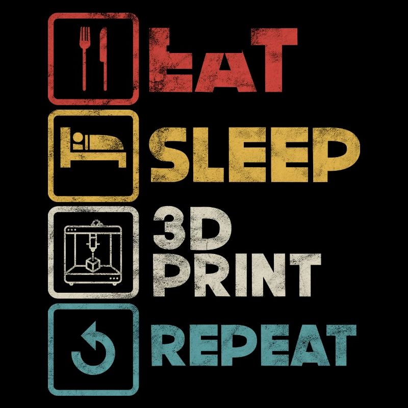 Eat Sleep Repeat – Drôle de fabrication additive 3D