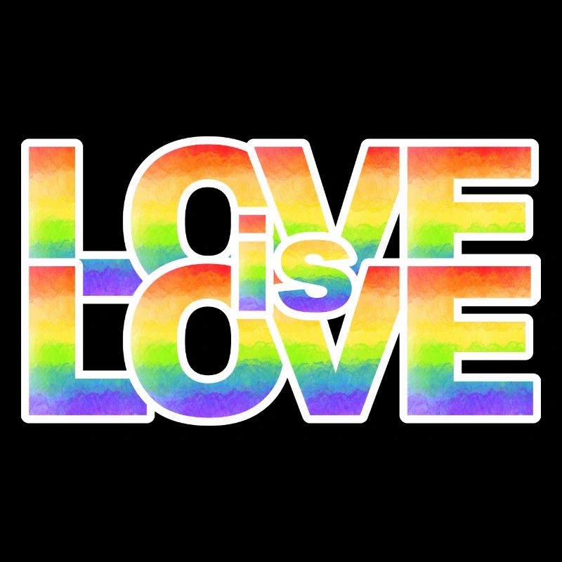 Regenbogen Liebe Schriftzug