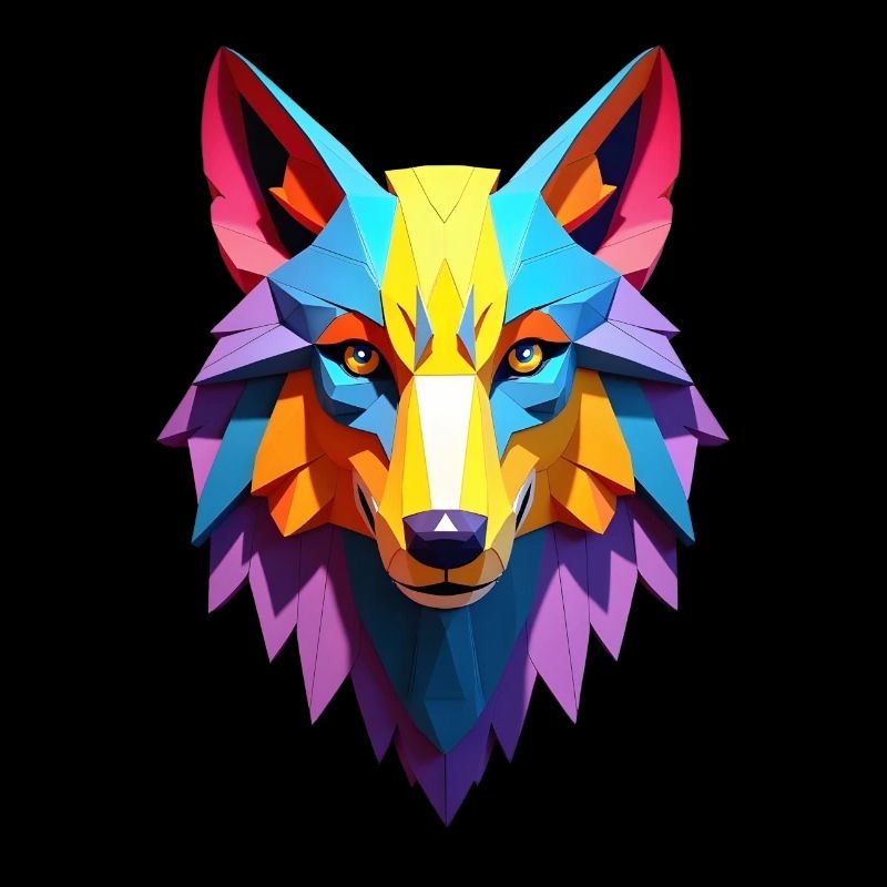 Polygon Kunst Wolf Wölfe Tier Motiv Kunst Wolf