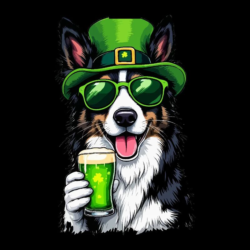 Collie St. Patricks Day Bier Outfit Hunde