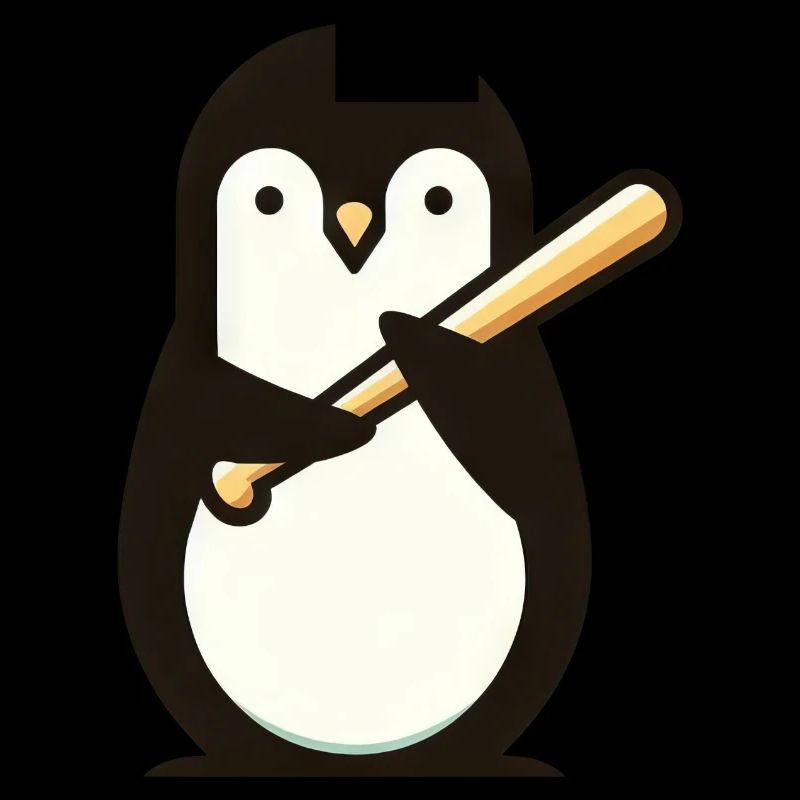 Bande dessinée de baseball pingouin mignon
