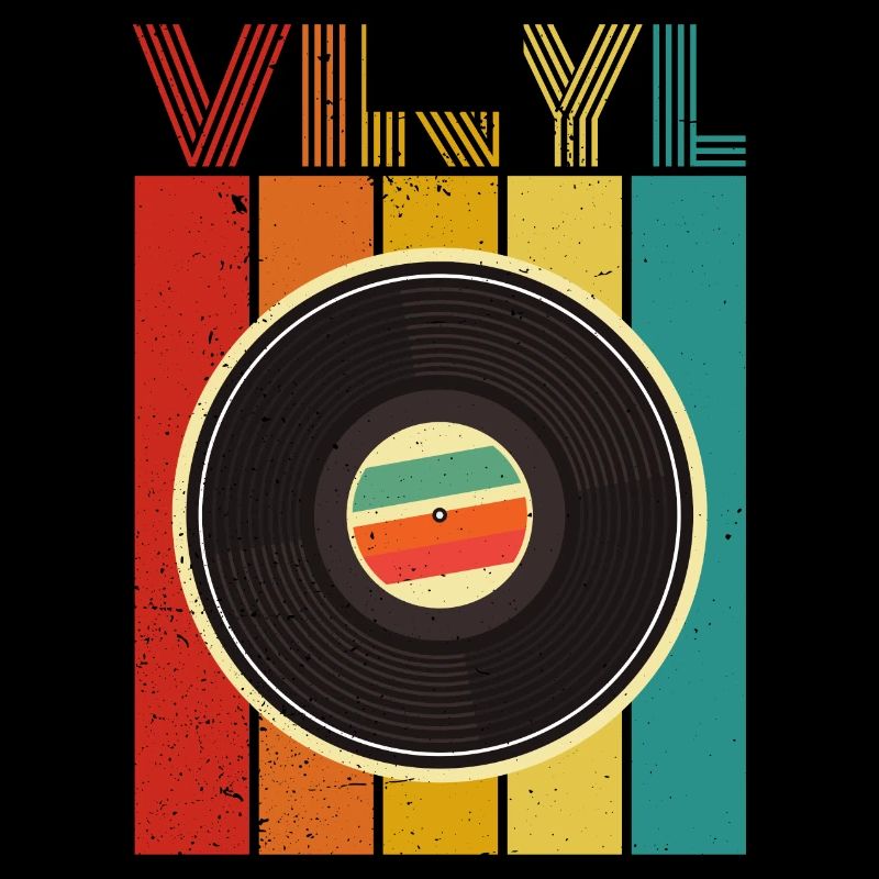 Conception de composition colorée en vinyle rétro