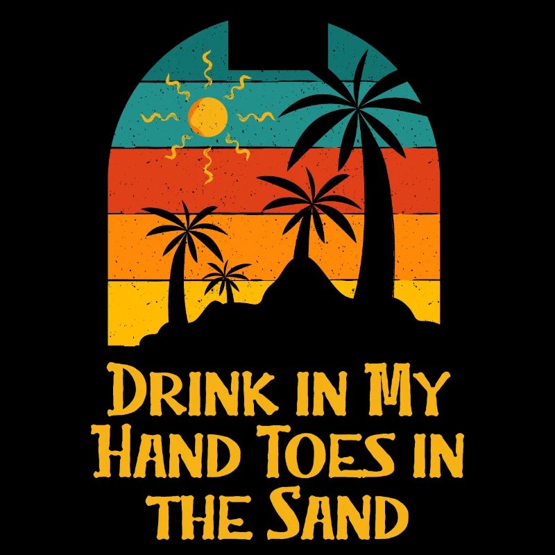 Boire dans ma main les orteils dans la plage de sable boire
