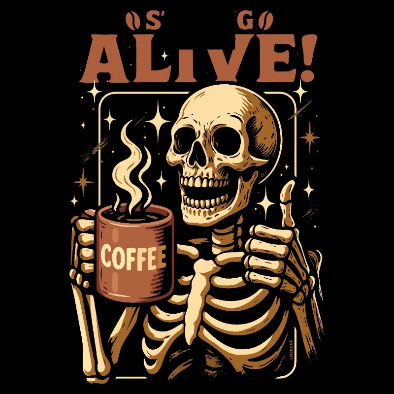 Staying Alive Skelett Kaffee