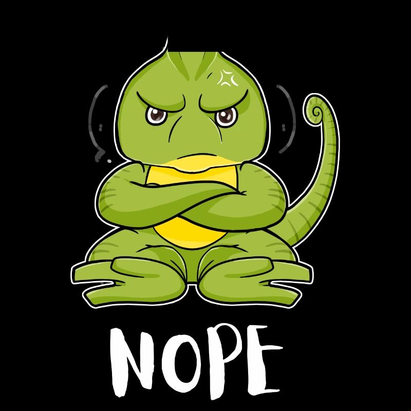 Nope Funny Lazy Chameleon