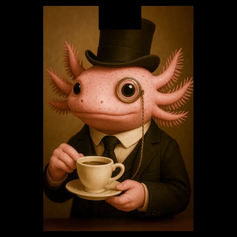 Axolotl pimpant au café
