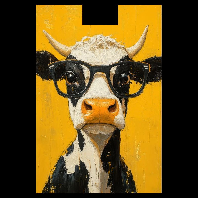 Coole Kuh mit Brille