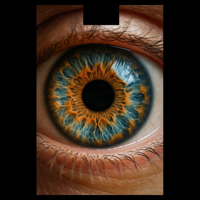 Fiery Blue Iris Close-Up
