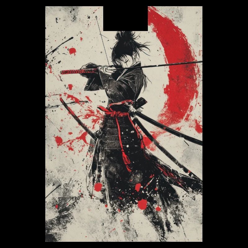 de samouraï en rouge et noir