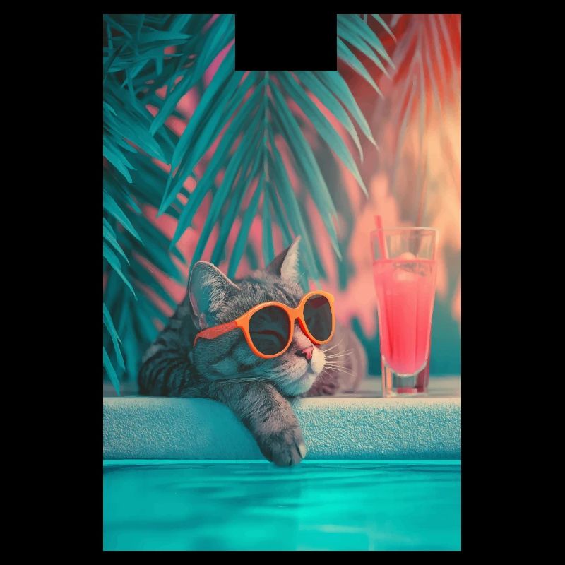 Coole Katze am Pool