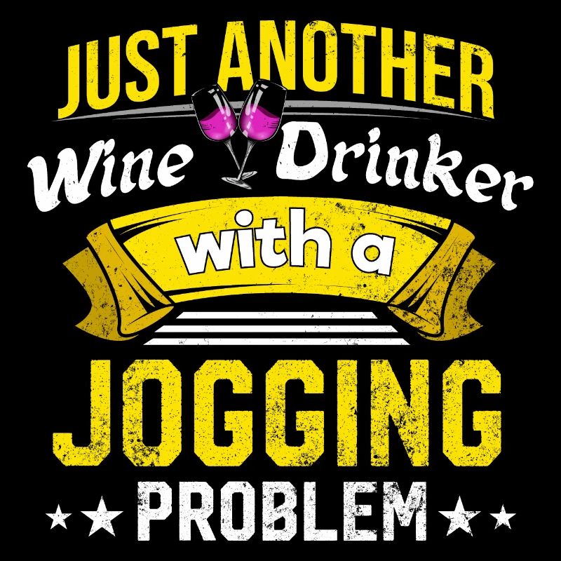 Weintrinker mit Jogging -Problem Weinliebhaber lus