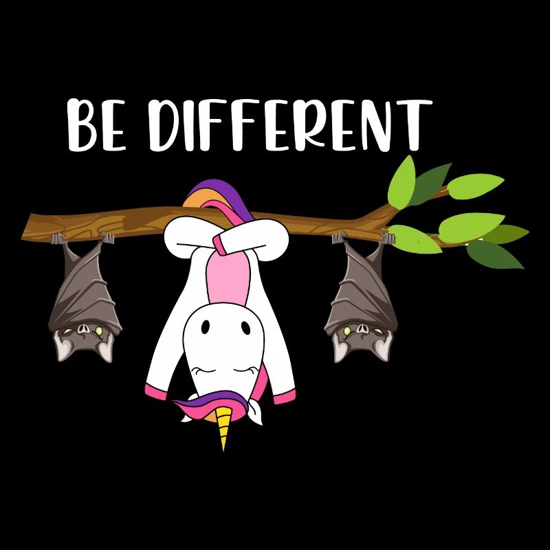 Be Different Einhorn mit Fledermäusen