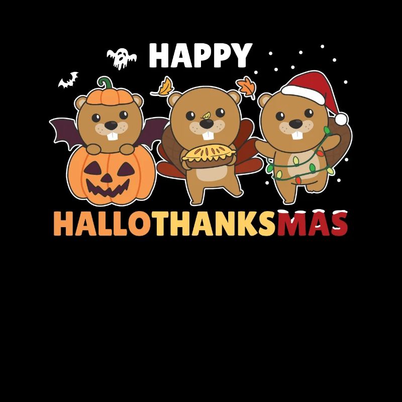Joyeux Hallothanksmas Castor De Noël Castor