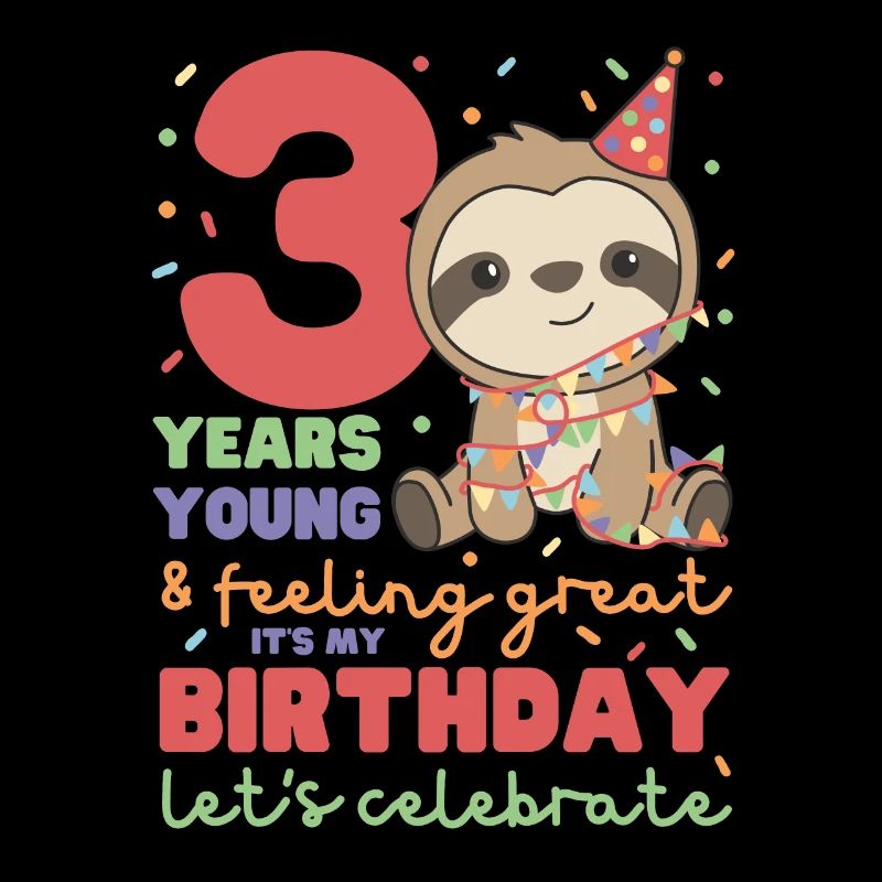 Sloth for 3rd birthday children three years old
