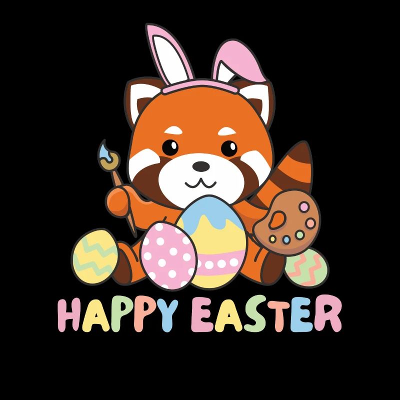 happy easter süßes Roter Panda Ostern mit