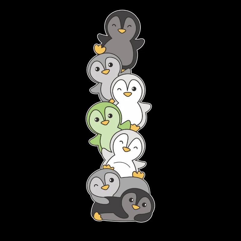 Agender Flag Pride LGBTQ Mignon Penguin Stack