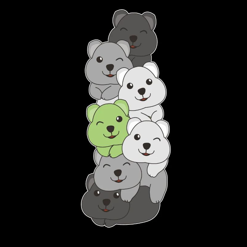 Agender Flag Pride LGBTQ Cute Quokka Stack