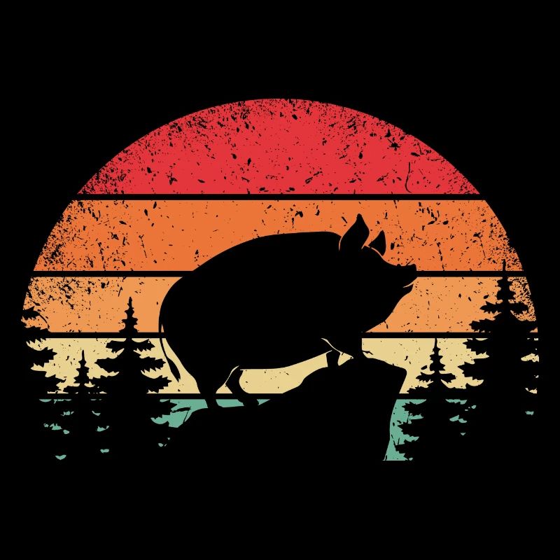 Cochon rétro Cochon ventru de caca