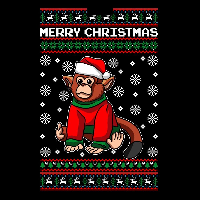Singe avec pull Moche Noël
