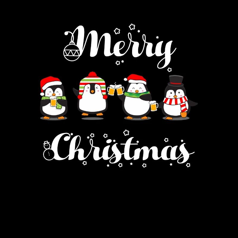 Merry Christmas Lustiger Pinguin Bier