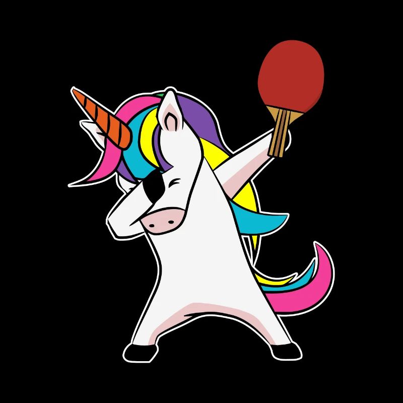 Dabbing Licorne Ping Pong Tennis de Table