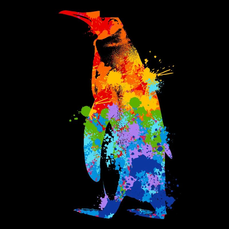 Pinguin Splash Art Arktis Eis