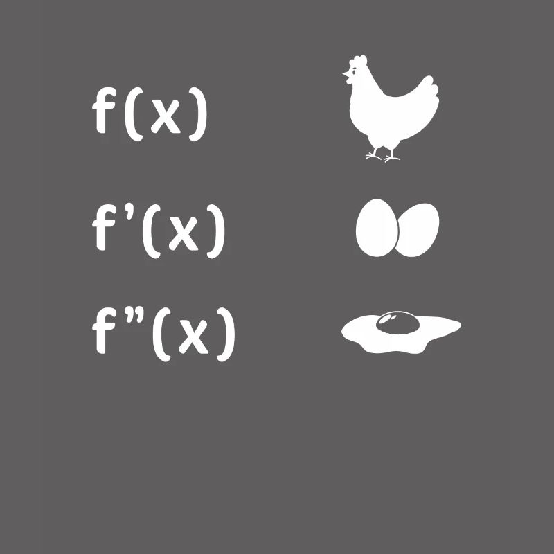 Derivative Function Chicken Egg Fried Egg Maths