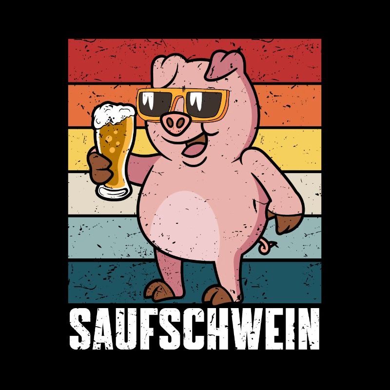 Biertrinker Schwein Saufschwein Bier Party