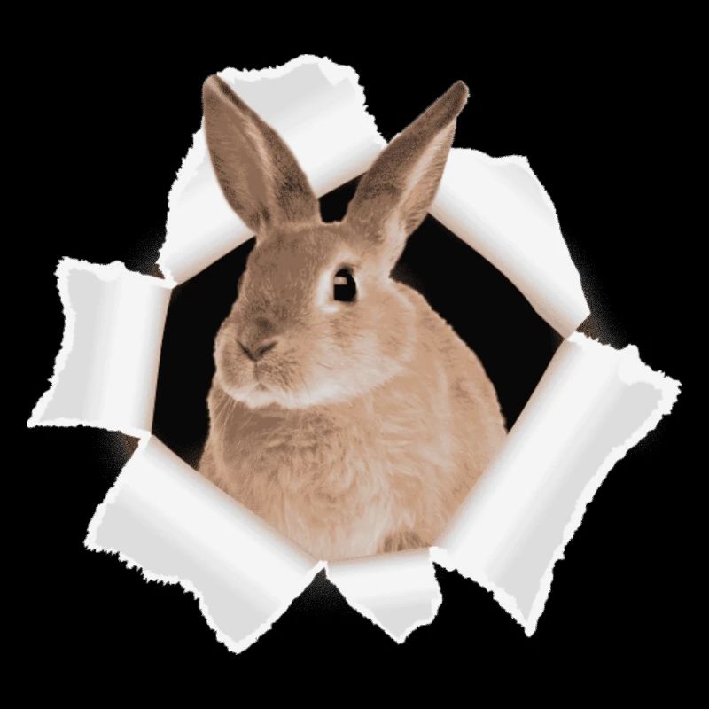 Bunny looking through hole