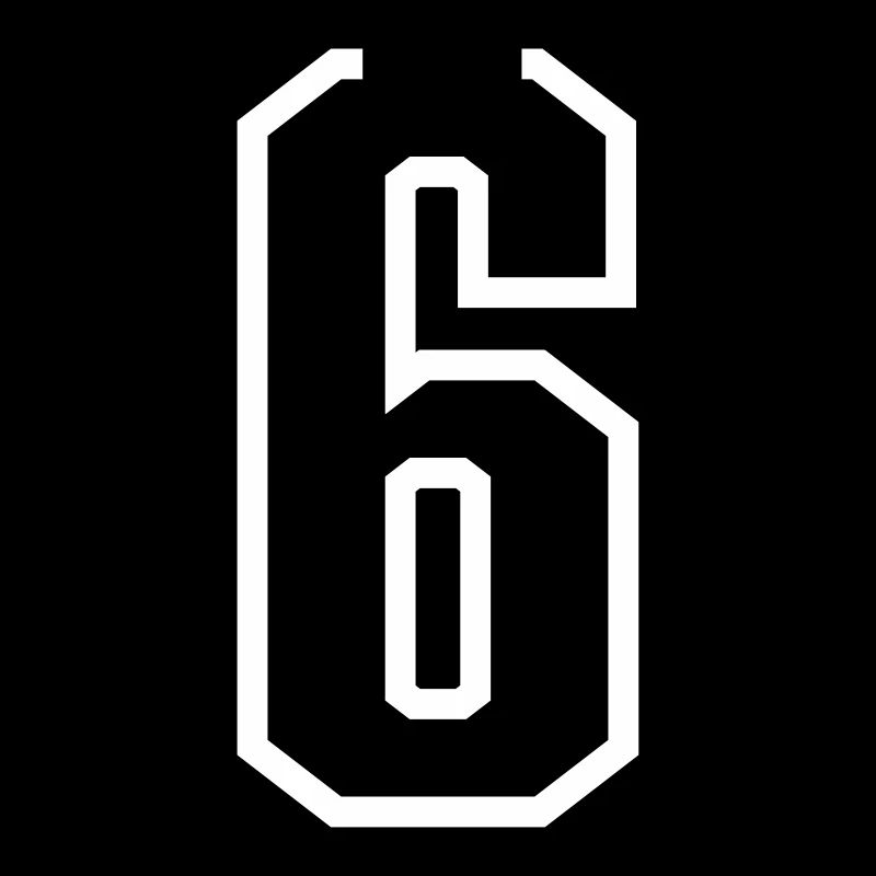 6 - Numéro 6 - Numéro de maillot bicolore changer de couleur