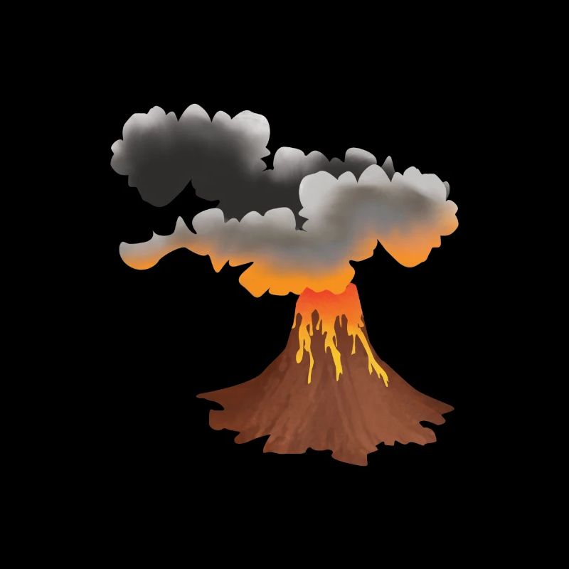 Conception de volcan en éruption