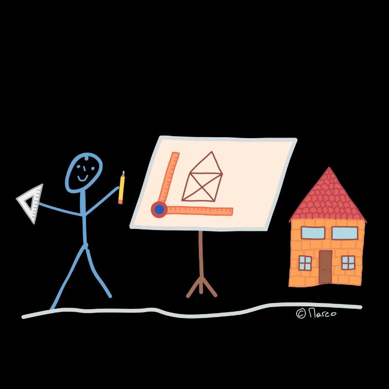 Dessinateur de bâton planificateur Constructeur Travail
