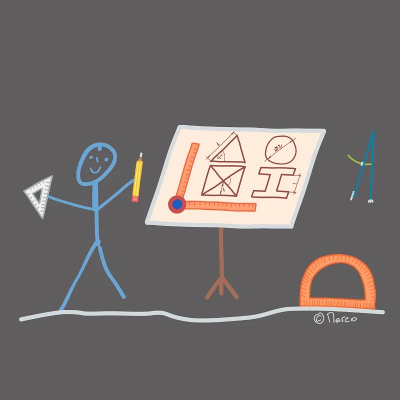 Technical Draftsman Stickman Designer
