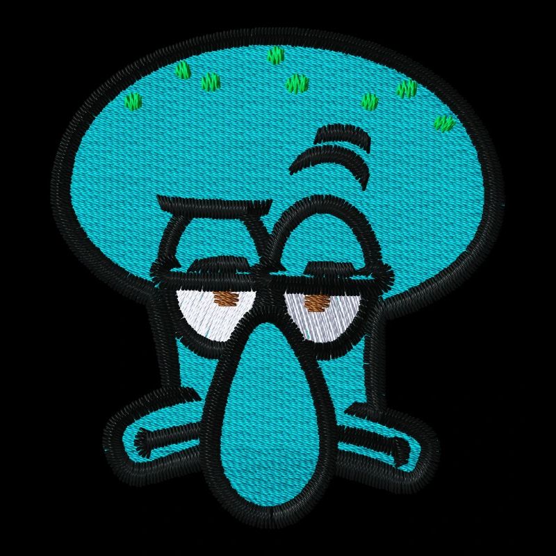 SpongeBob SquarePants Squidward Embroidery Design
