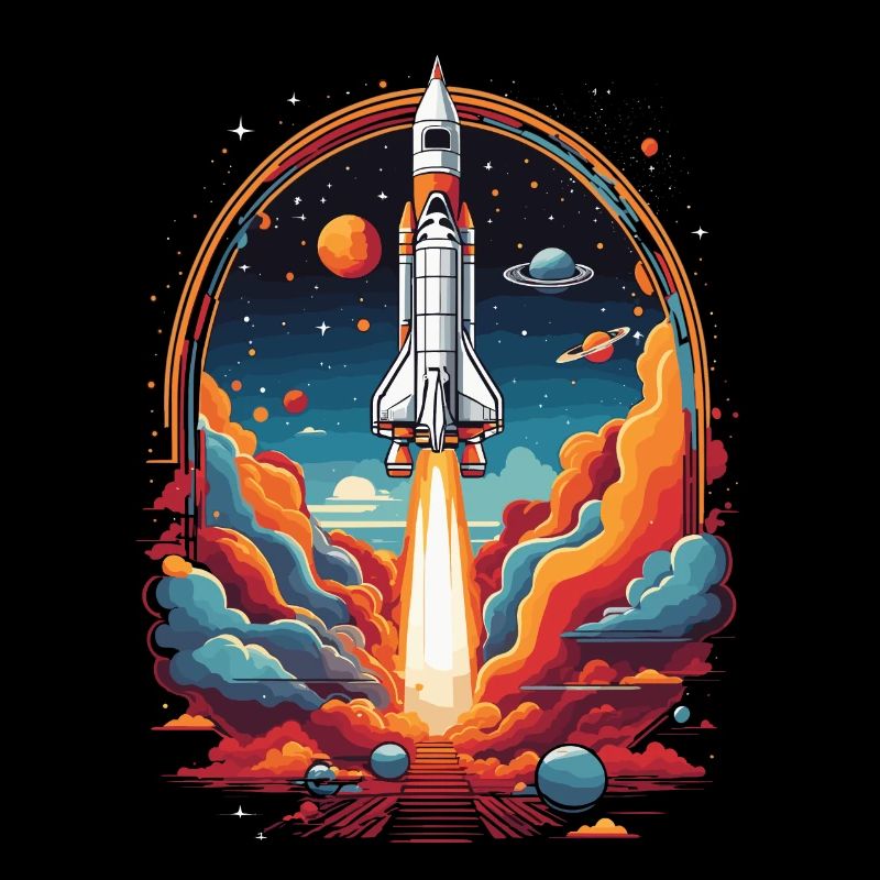 Astronaut Rocket Launch Space Cartoon Rocket