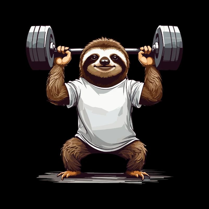Faultier Bodybuilder Gym Humor Design