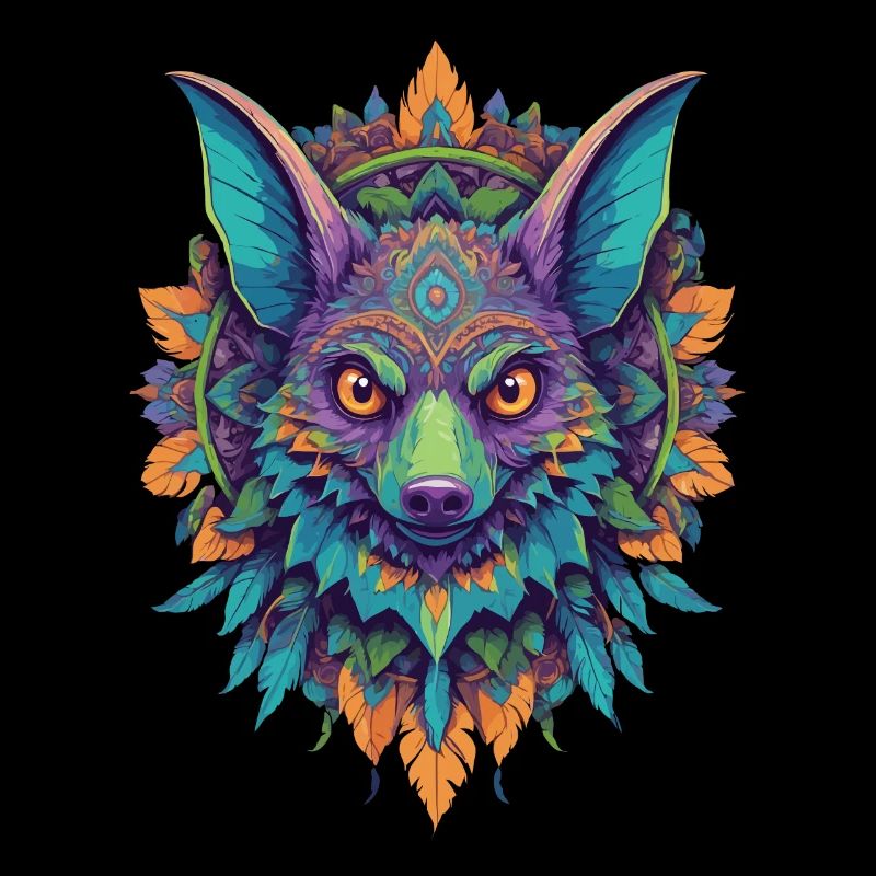 Flughund Mandala Design In Einzigartigem Stil