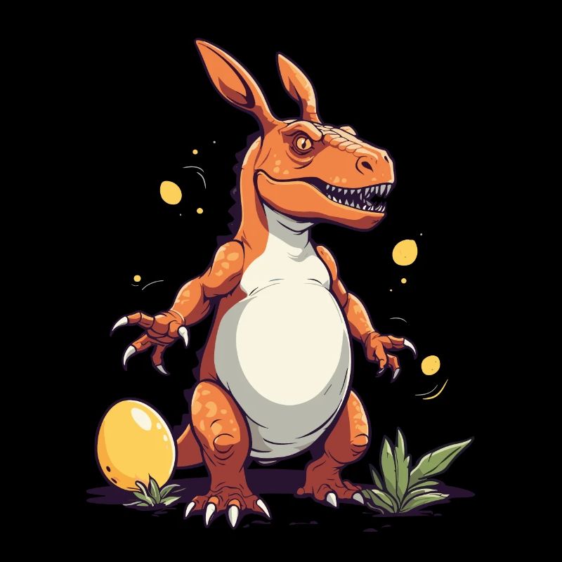 Ikonischer Ostersaurier und Dinosaurier Osterhase
