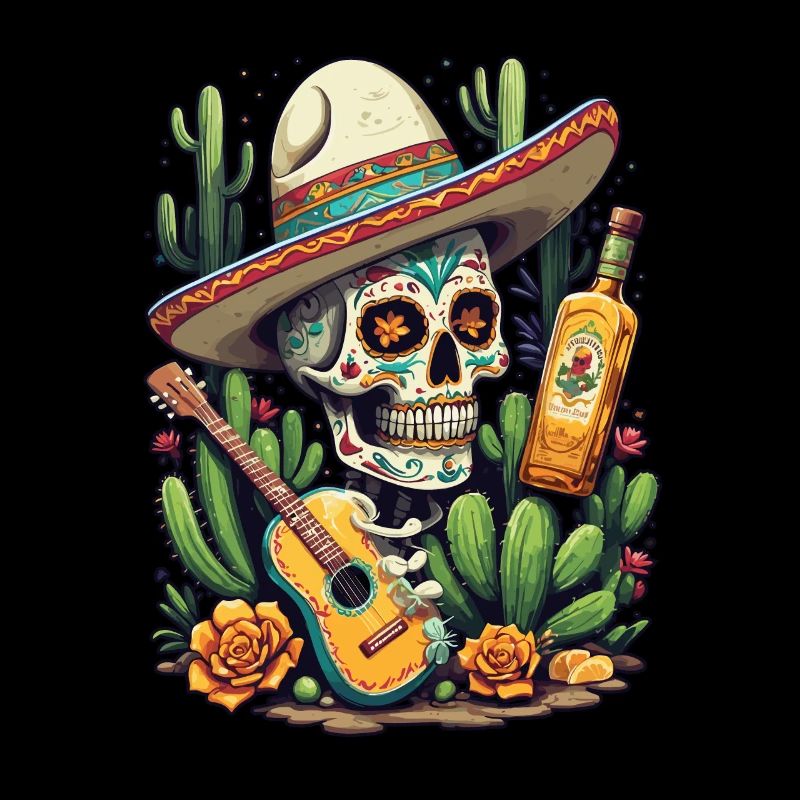 Tequila Skull Design Cinco De Mayo Mexique Célébration