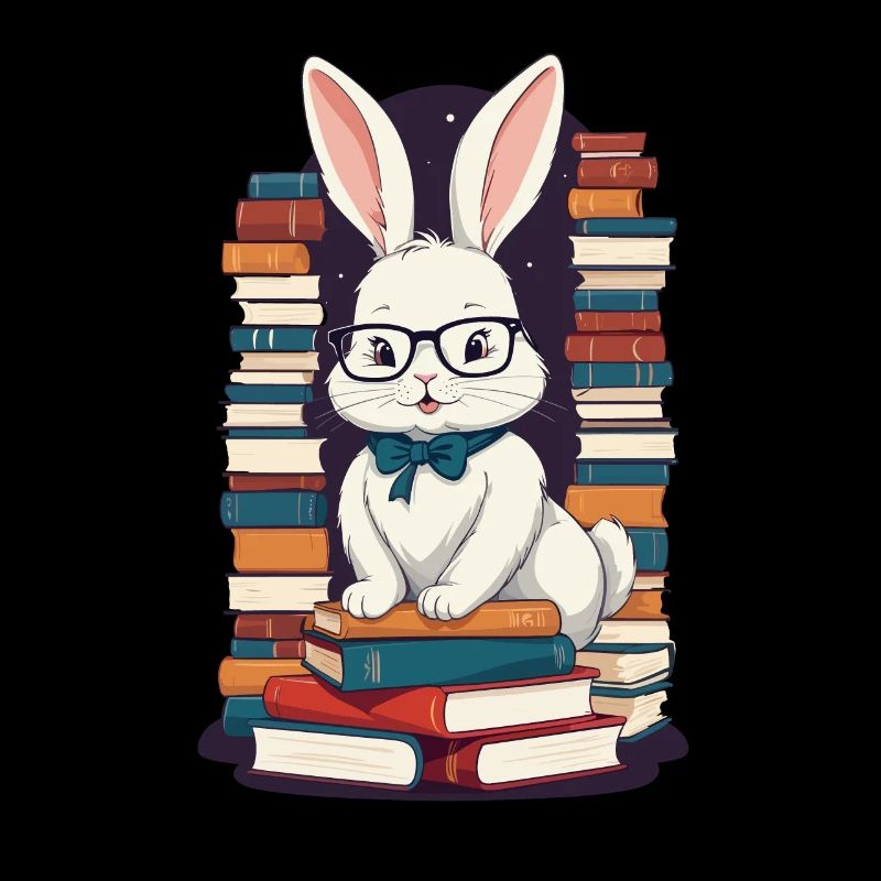 Lapin de lecture Passionné de livres