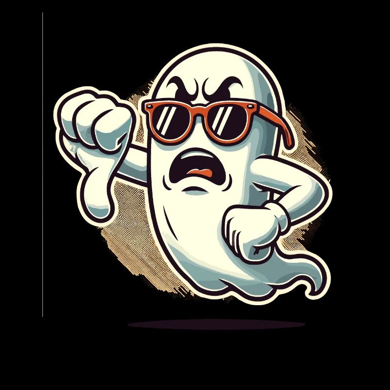 Cool Ghost donne des pouces vers le bas Fantôme d’Halloween