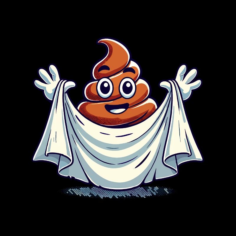 Drôle Caca Pile Ghost Bull Feuille Caca