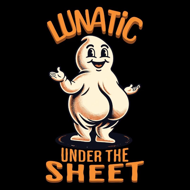 Lunatique sous feuille drôle Ghost Design