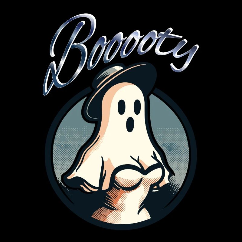 Funny Halloween Booty Ghost Motif