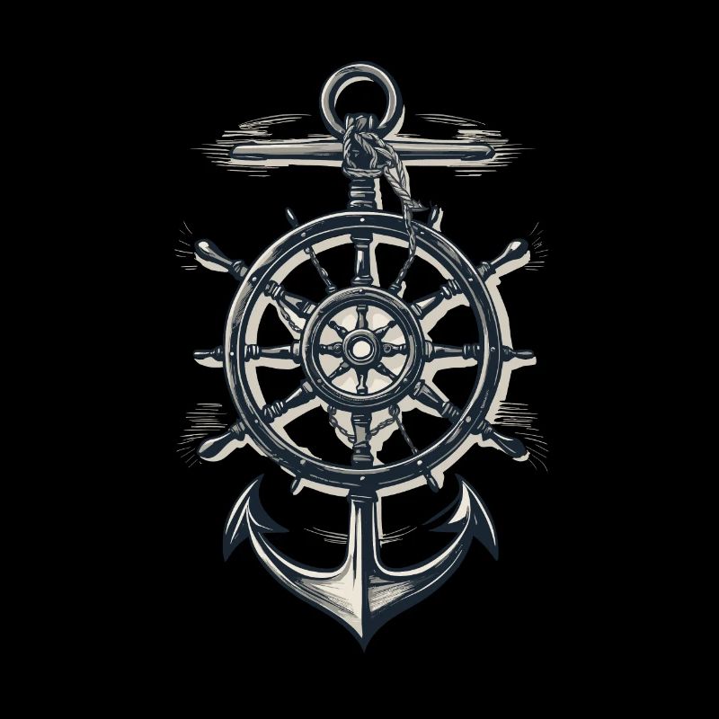 Symbole d’ancre de boussole maritime