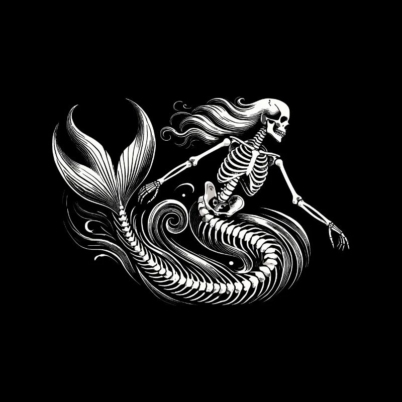 Squelette Sirène Art Mystique